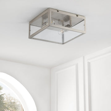 Grayson 12" Metal/Glass LED Flush Mount - JONATHAN Y